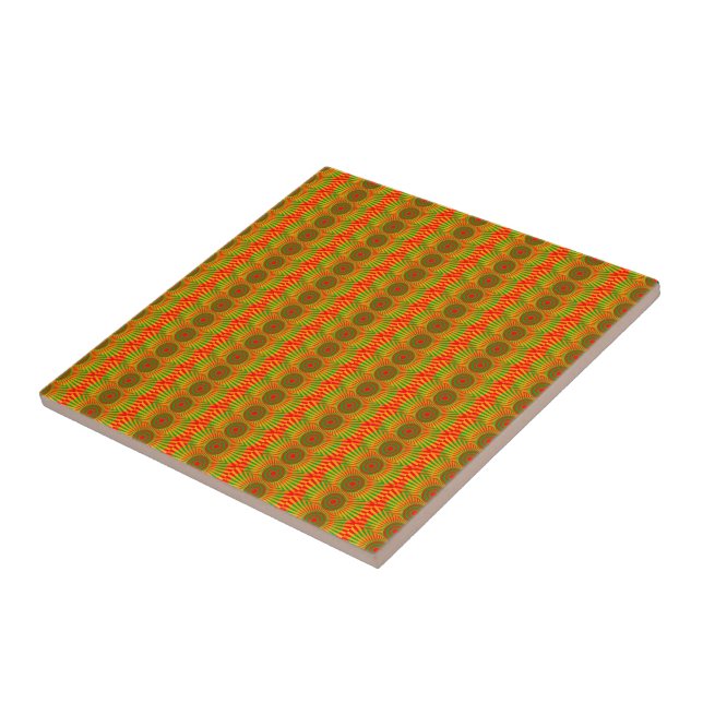 De Cerâmica Azulejo Laranja Verde Circular (Lateral)