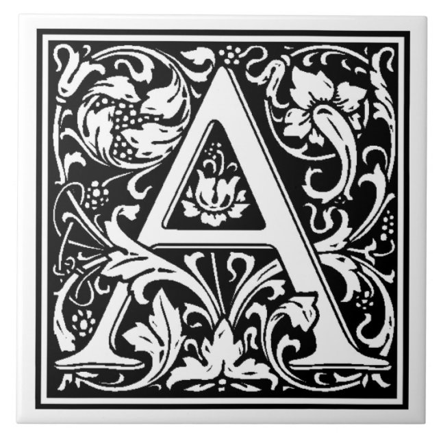 De Cerâmica Azulejo - Letra A Monograma (Frente)