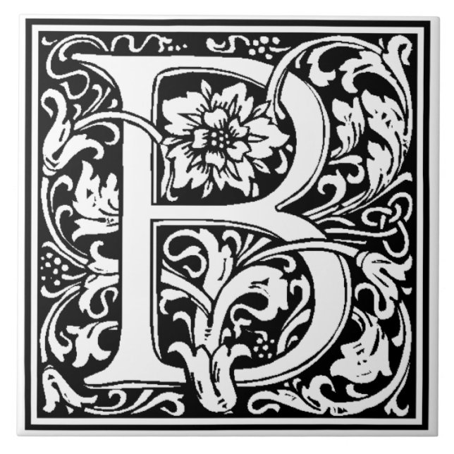 De Cerâmica Azulejo - Letra Monograma B (Frente)