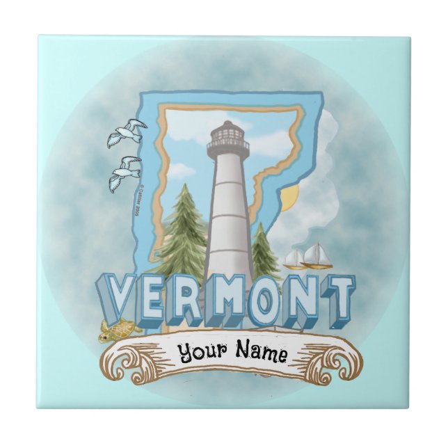 De Cerâmica Azulejo Lighthouse Vermont (Frente)