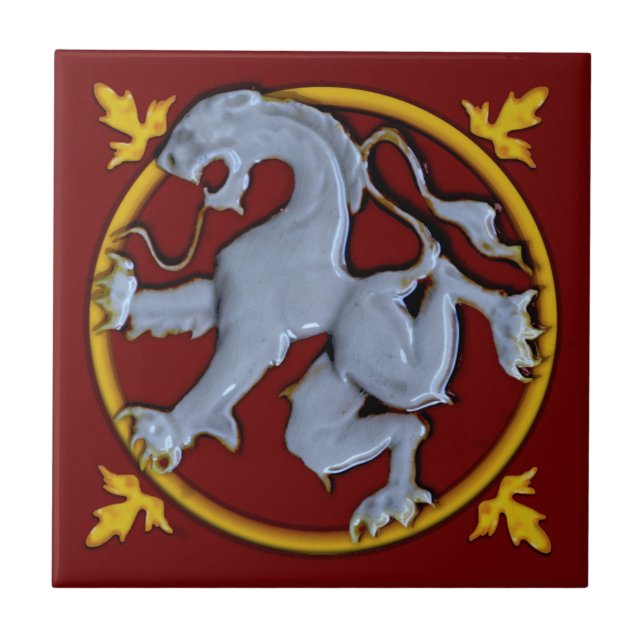 De Cerâmica Azulejo Lion Rampant Repro Gothic (Facea Left) 1 d (Frente)