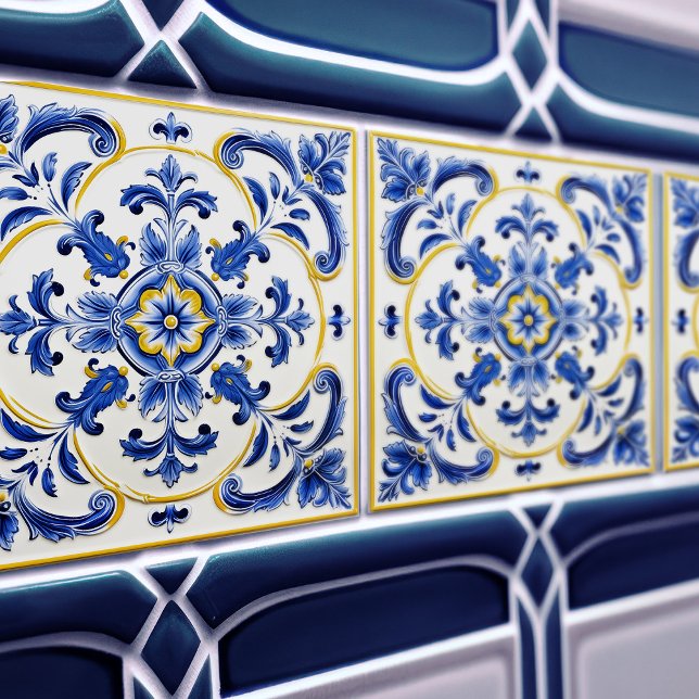 De Cerâmica Azulejo Lisbon Patterned Talavera Ceramic Design (Criador carregado)
