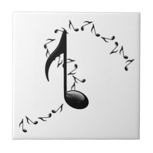 De Cerâmica azulejo lustroso da nota da música 3D