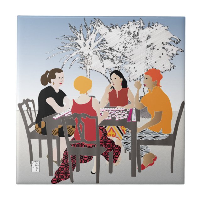 De Cerâmica Azulejo Mah Jongg Alfresco (Frente)