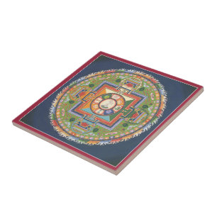 De Cerâmica Azulejo - mandala da piedade (Chenrezig)