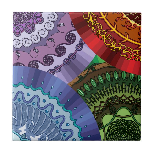 De Cerâmica Azulejo Mandalas dos Elementos (Frente)