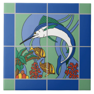 De Cerâmica Azulejo Marlin da Ilha Vintage Catalina