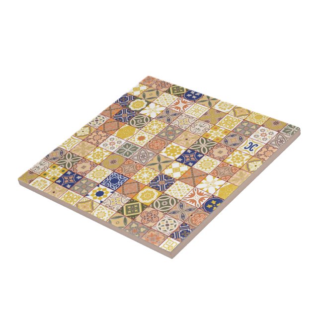 De Cerâmica Azulejo marroquino amarelo e azul (Lateral)