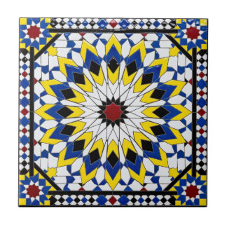 De Cerâmica Azulejo Marroquino Amarelo e Azul Real Autêntico