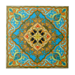 De Cerâmica Azulejo marroquino - Azul-dourado