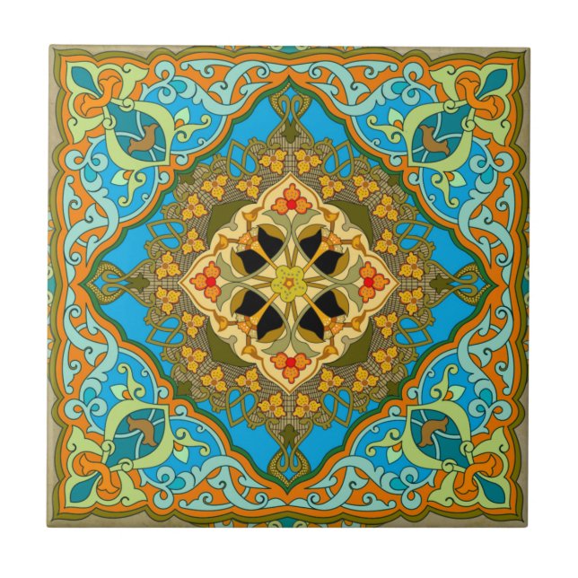 De Cerâmica Azulejo marroquino - Azul-dourado (Frente)