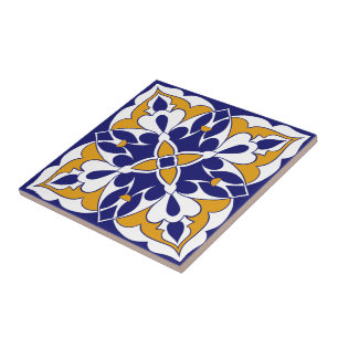De Cerâmica Azulejo marroquino Blue Yellow Vintage Bohemian Pa