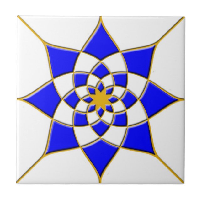 De Cerâmica Azulejo marroquino da estrela (Frente)