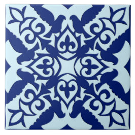 De Cerâmica Azulejo marroquino - marinho e azul claro