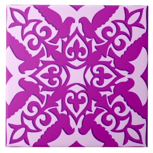 De Cerâmica Azulejo marroquino - orquídea profunda e rosa (Frente)