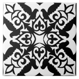 De Cerâmica Azulejo marroquino - preto com fundo branco