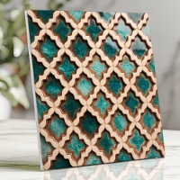 Azulejo Marroquino Quatrefoil Azul Turquesa Rústic