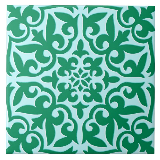 De Cerâmica Azulejo marroquino - turquesa e aqua (Frente)