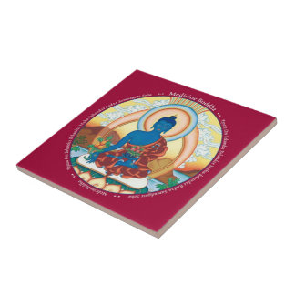 De Cerâmica Azulejo - medicina Buddha com mantra