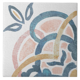 De Cerâmica Azulejo Mediterrâneo Aquarela