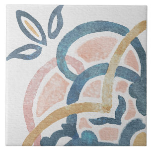 De Cerâmica Azulejo Mediterrâneo Aquarela