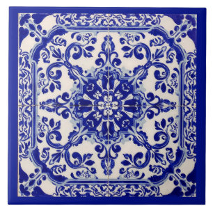 De Cerâmica Azulejo Mediterrâneo Azul Branco