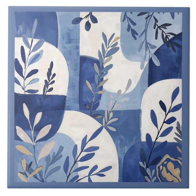 De Cerâmica Azulejo Mediterrâneo Azul Branco (Frente)