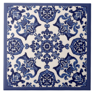 De Cerâmica Azulejo Mediterrâneo Azul Branco