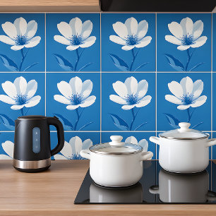 De Cerâmica Azulejo Mediterrâneo Azul Branco