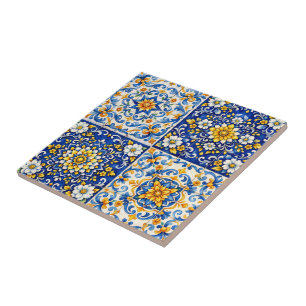 De Cerâmica Azulejo Mediterrâneo Florido