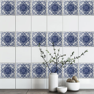 De Cerâmica Azulejo Mediterrâneo marinho Azul, Russo Branco