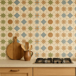 De Cerâmica Azulejo Mediterrâneo Terracotta Bloom