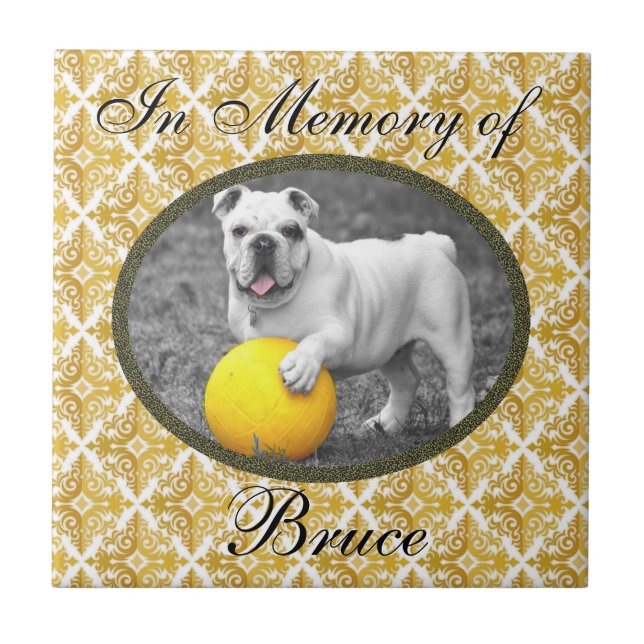 De Cerâmica Azulejo memorável para o cão (Frente)