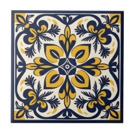 De Cerâmica Azulejo mexicano azul e amarelo - nº 3