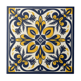 De Cerâmica Azulejo mexicano azul e amarelo - nº 3