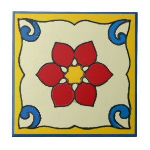 De Cerâmica Azulejo mexicano da poinsétia