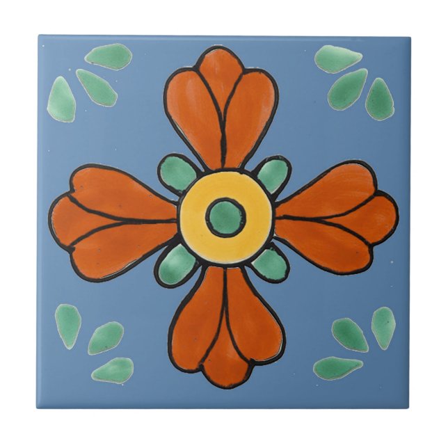 De Cerâmica Azulejo mexicano, Flor Ocidental, (Frente)