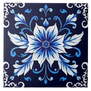 De Cerâmica azulejo midnight bloom