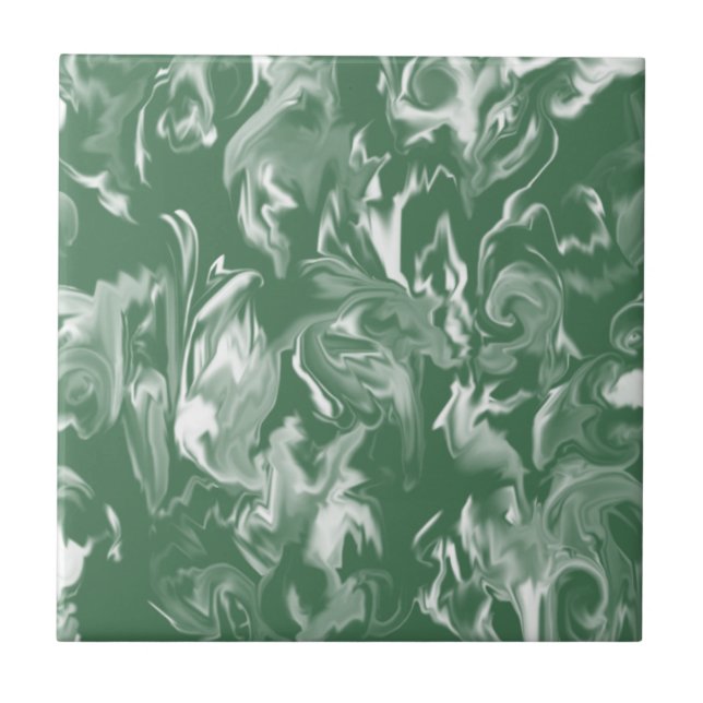 De Cerâmica Azulejo misturado verde escuro & branco da cor (Frente)