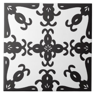 De Cerâmica Azulejo modelado preto e branco da