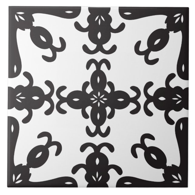 De Cerâmica Azulejo modelado preto e branco da (Frente)