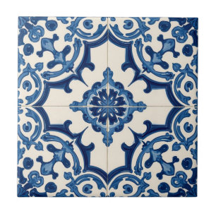 De Cerâmica Azulejo mosaico azul e branco vintage a granel