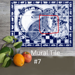 De Cerâmica Azulejo Mural Coelho Coelho Coelho Azul Dedham # 7