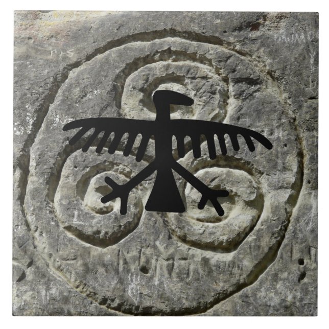 De Cerâmica Azulejo Nativo Americano Petroglicphs (Frente)