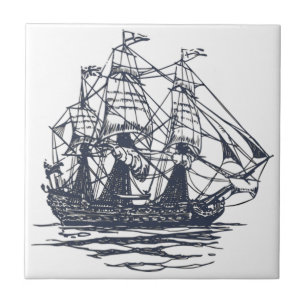 De Cerâmica Azulejo náutico do navio
