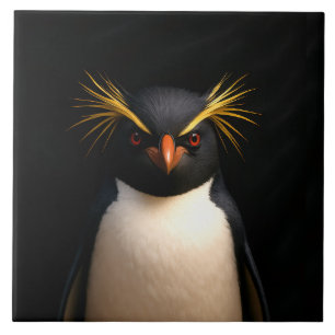 De Cerâmica Azulejo Negro 4 Luxe com Pinguim Rockhopper