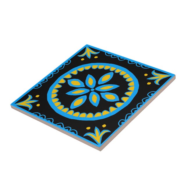 De Cerâmica Azulejo Negro Talavera (Lateral)