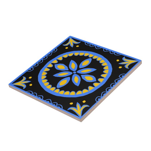 De Cerâmica Azulejo Negro Talavera (Lateral)