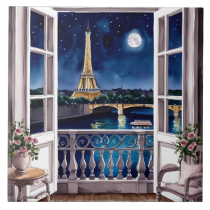 De Cerâmica Azulejo Noturno em Paris