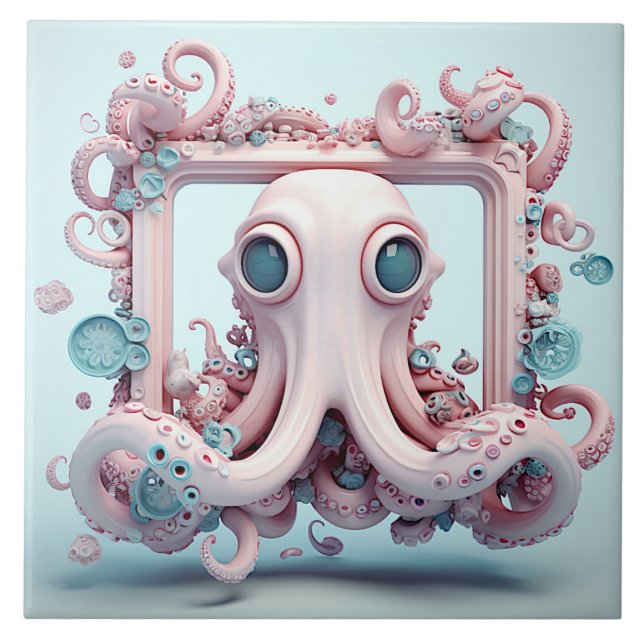 De Cerâmica Azulejo Octopus (Frente)